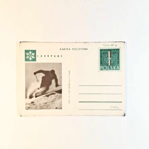 Fi 209 b całostka pocztowa Cp Narciarskie Mistrzostwa Świata "FIS 1962" w Zakopanem narciarz