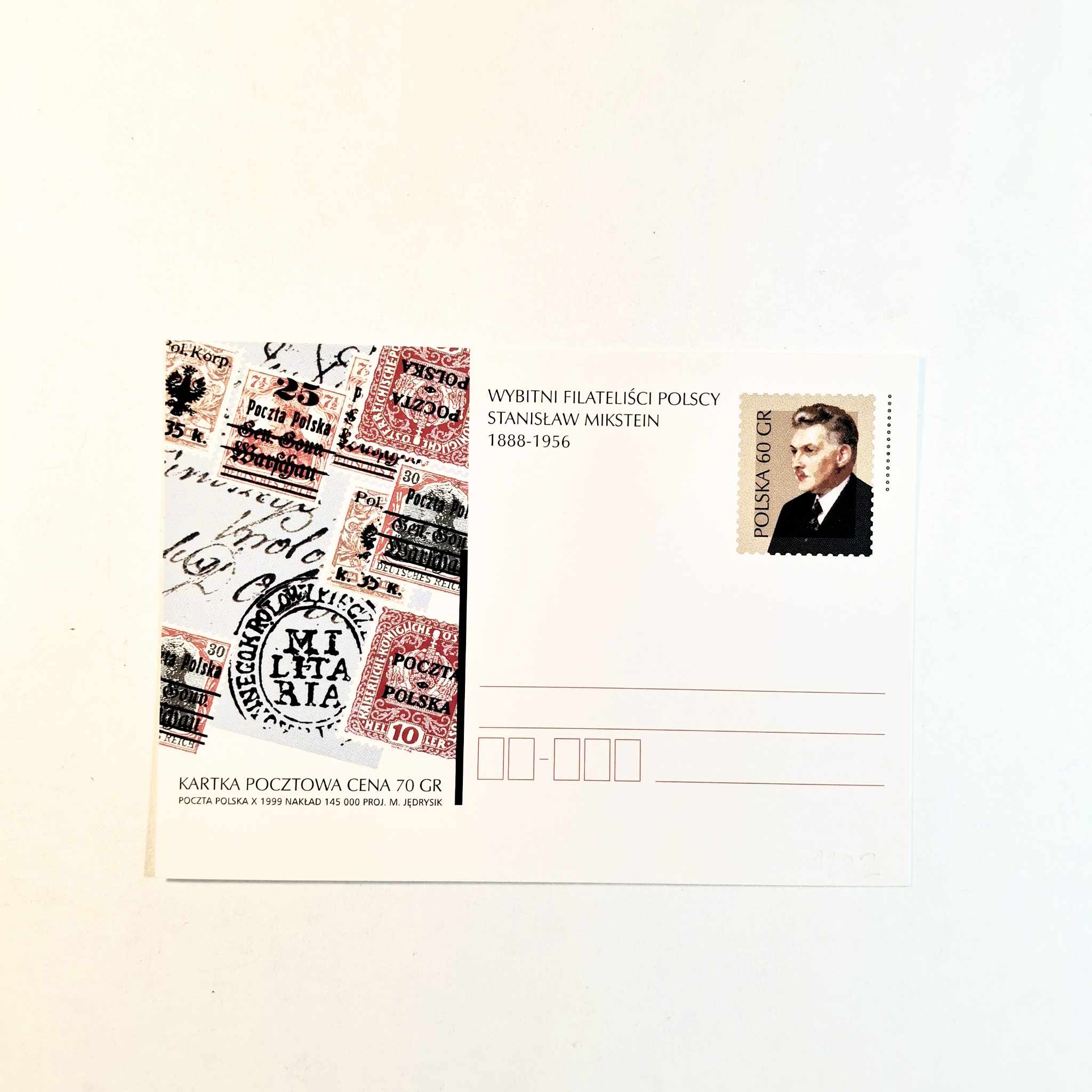 Fi 1222 całostka pocztowa Cp Wybitni filateliści S. Mikstein