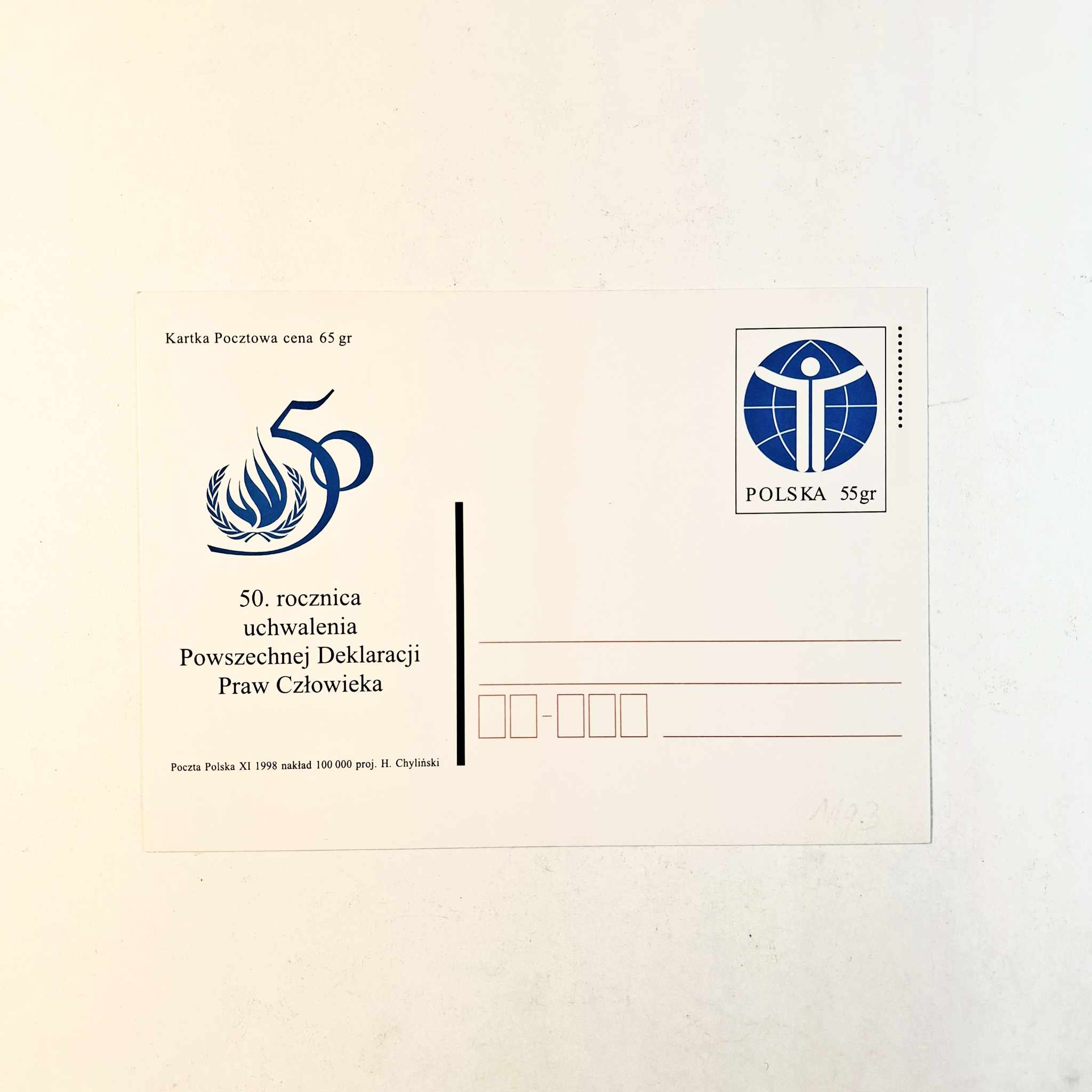 Fi 1193 całostka pocztowa Cp 50. rocznica uchwalenia Powszechnej Deklaracji Praw Człowieka