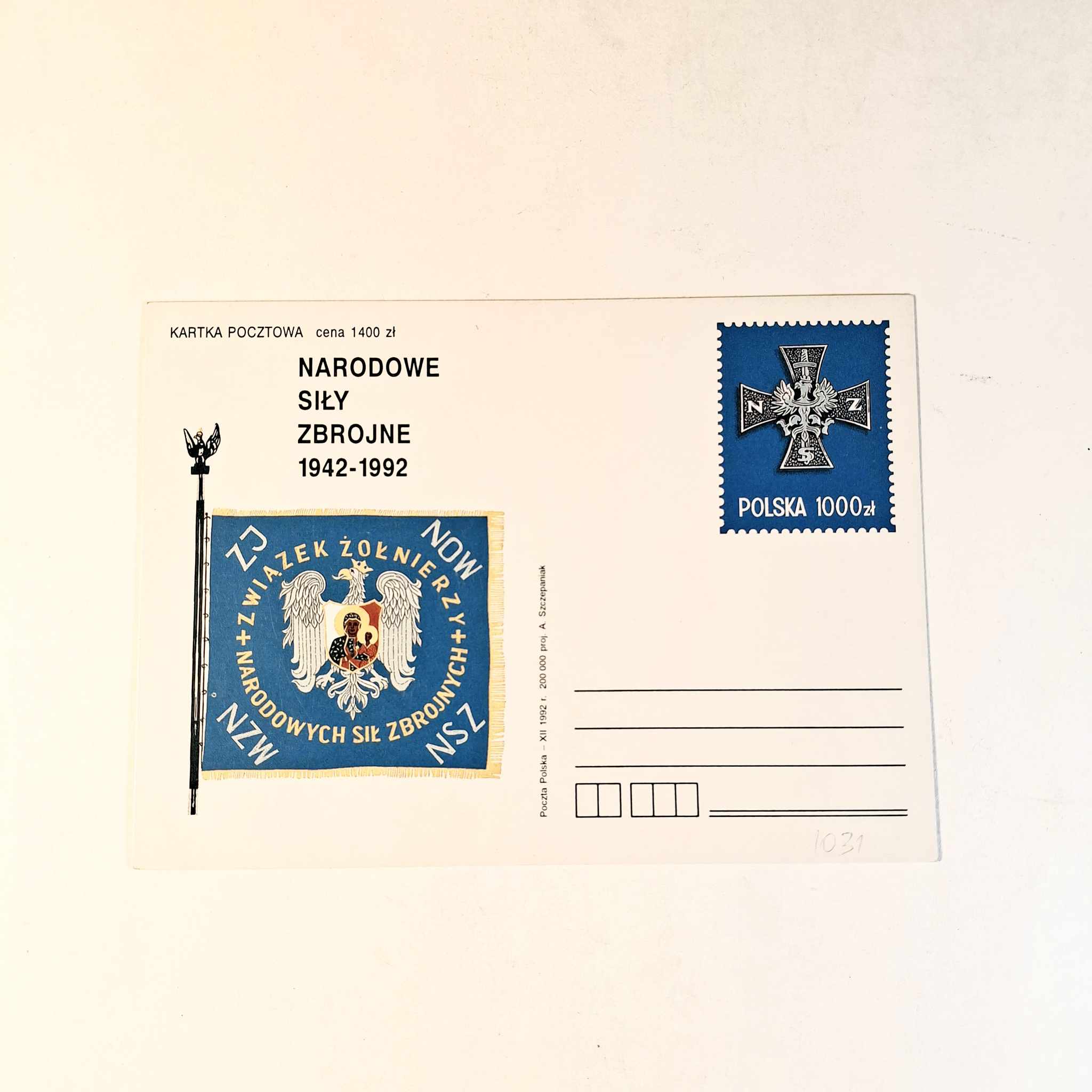 Fi 1031 całostka pocztowa Cp Narodowe Siły Zbrojne