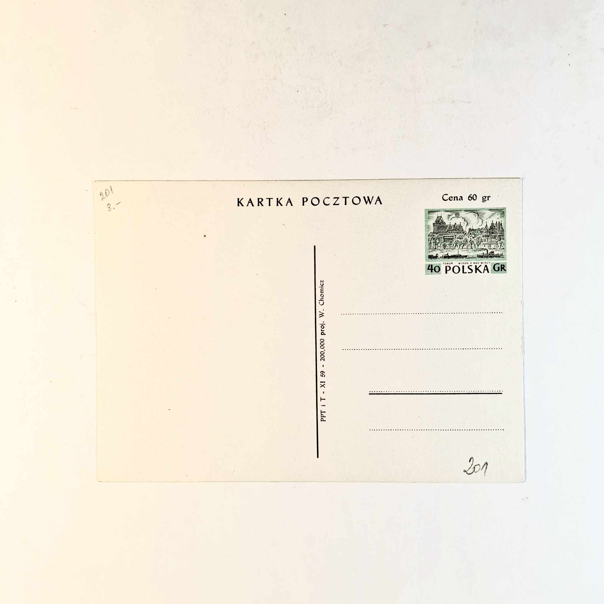 Fi 201 całostka pocztowa Cp Zabytkowe budowle miast polskich Toruń
