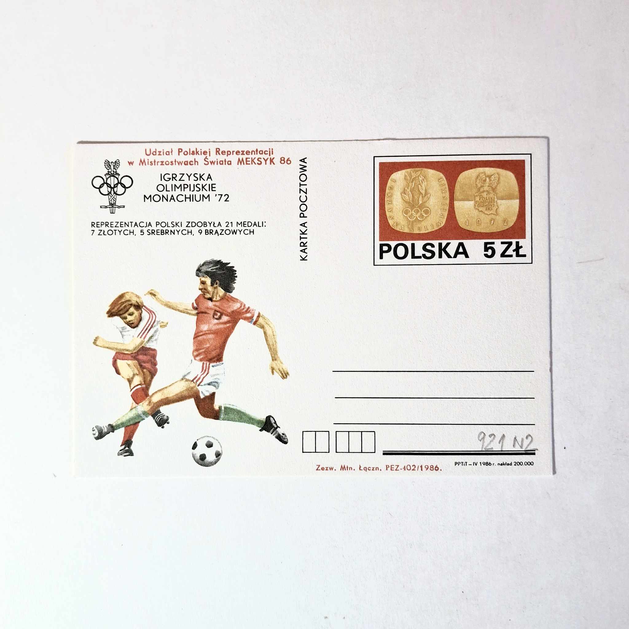 Fi 921 N2 całostka pocztowa Cp Dzień Olimpijczyka nadruk 2