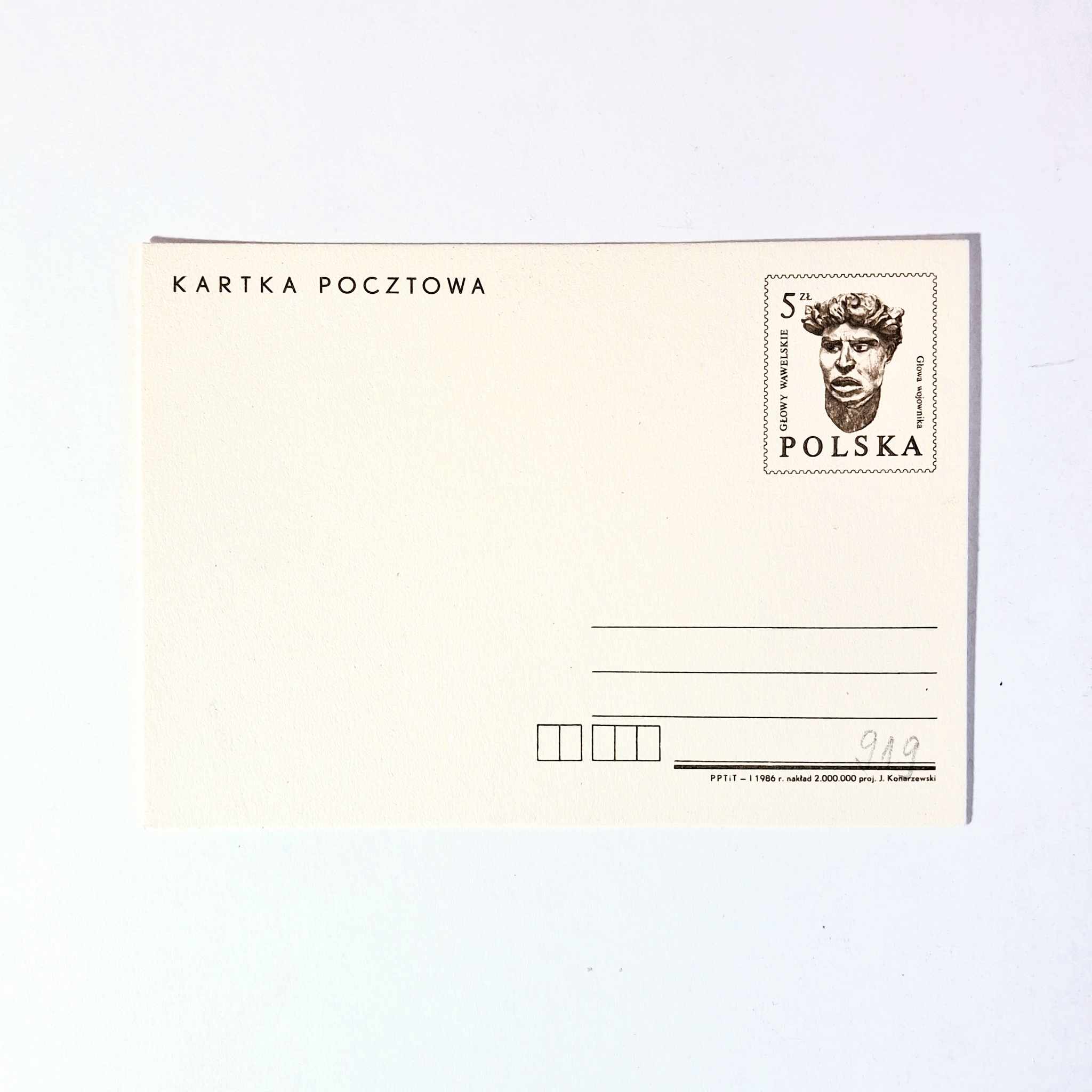 Fi 919 całostka pocztowa Cp Głowy wawelskie