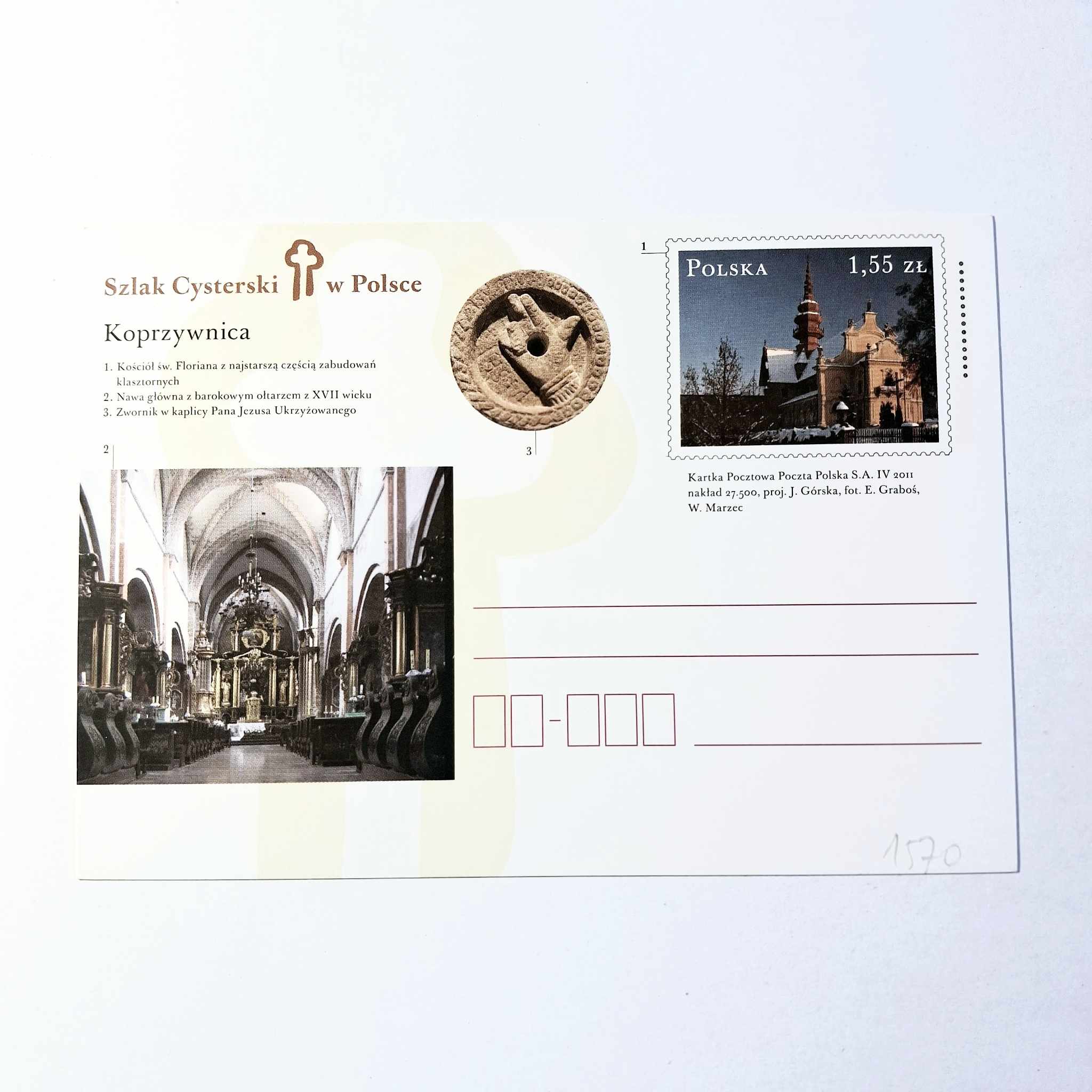 Fi 1570 całostka pocztowa Cp Szlak Cysterski...