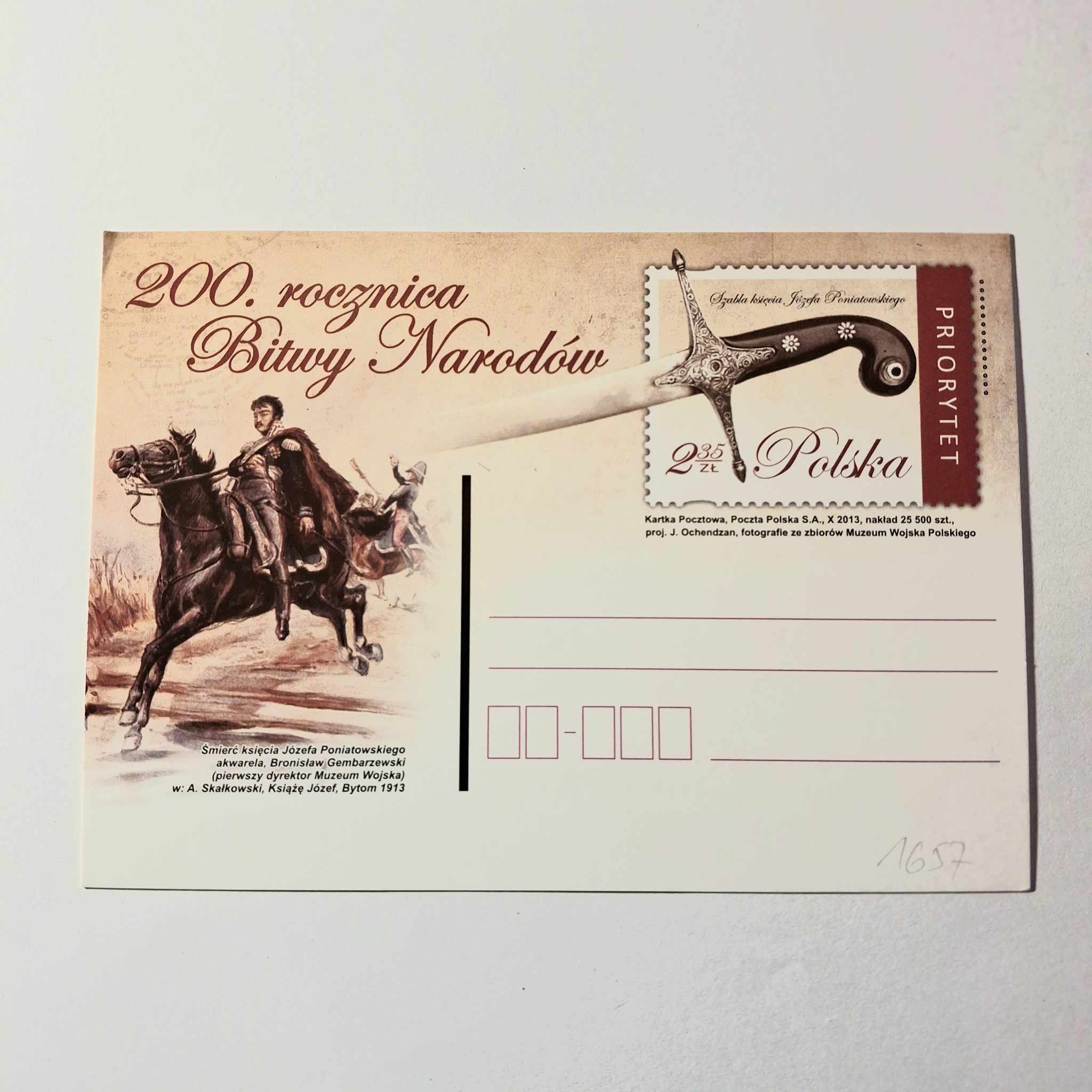 Fi 1657 całostka pocztowa Cp. 200. rocznica Bitwy...