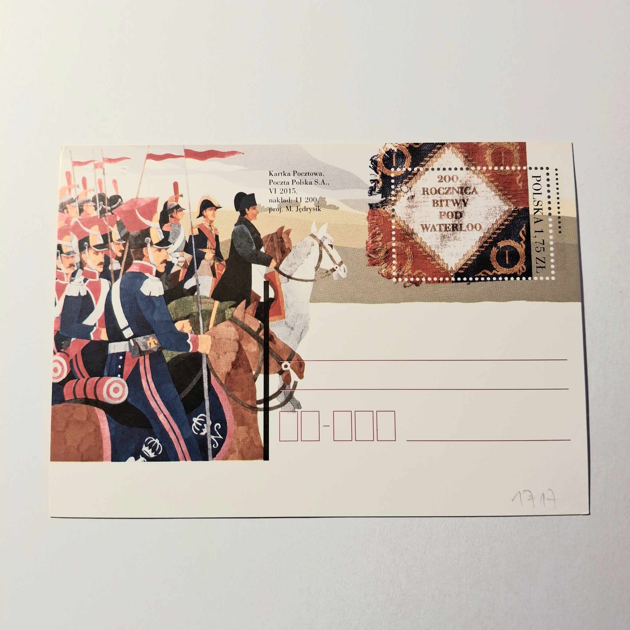 Fi 1717 całostka pocztowa Cp. 200. rocznica bitwy pod Waterloo
