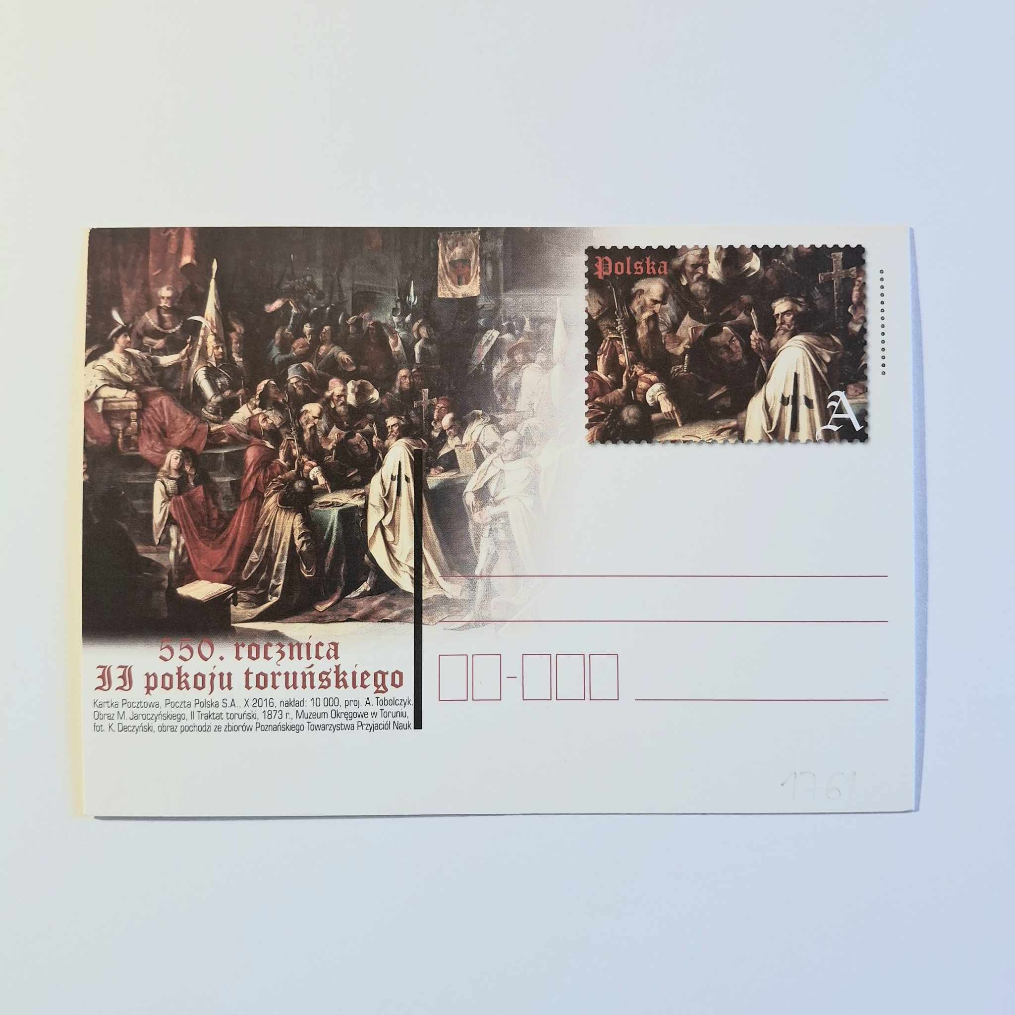 Fi 1761 całostka pocztowa Cp. 550. rocznica pokoju..