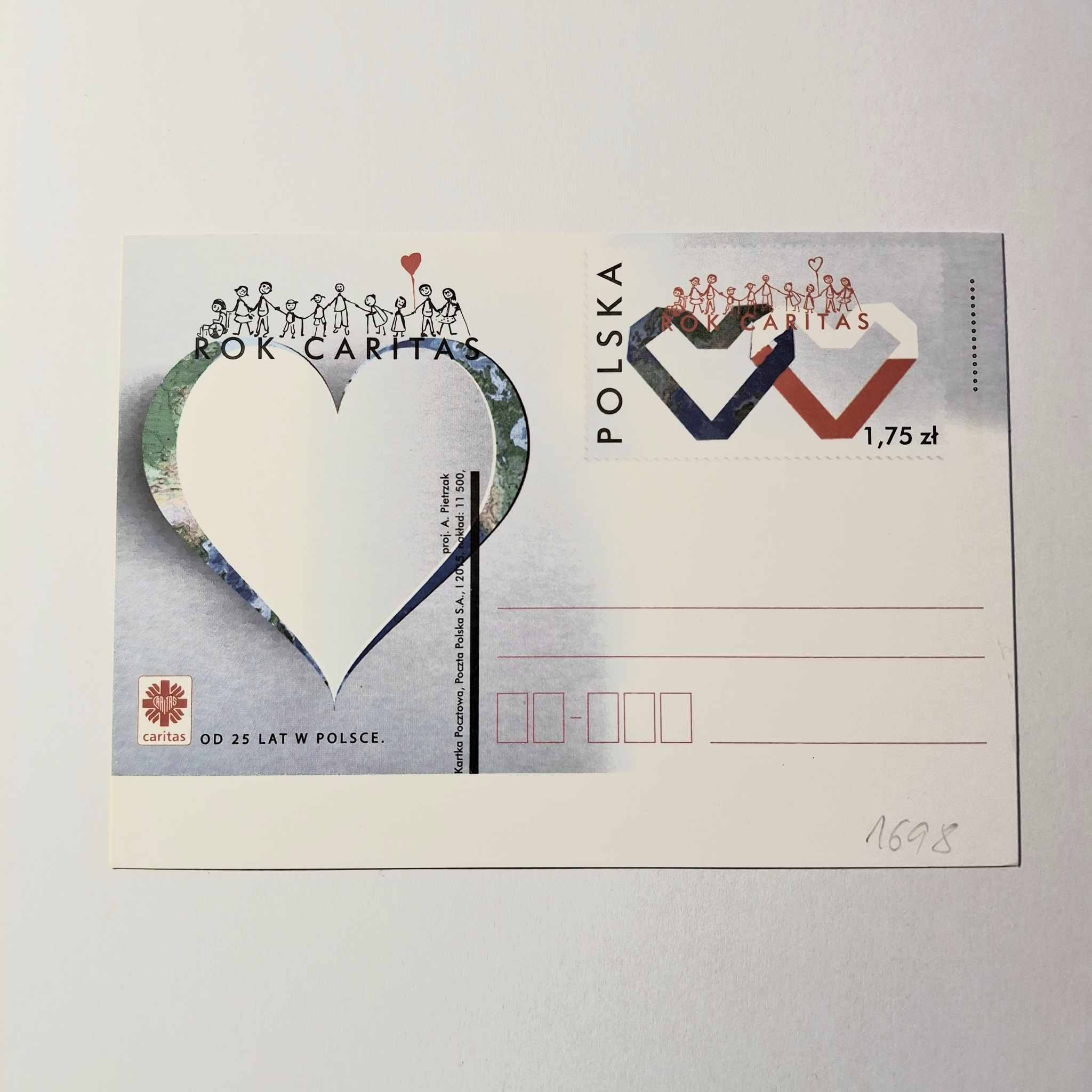 Fi 1698 całostka pocztowa Cp. Rok Caritas