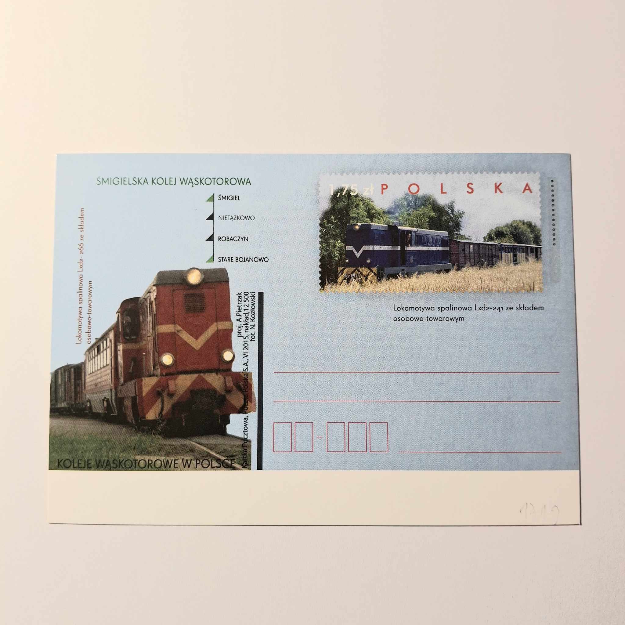 Fi 1719 całostka pocztowa Cp. Koleje wąskotorowe