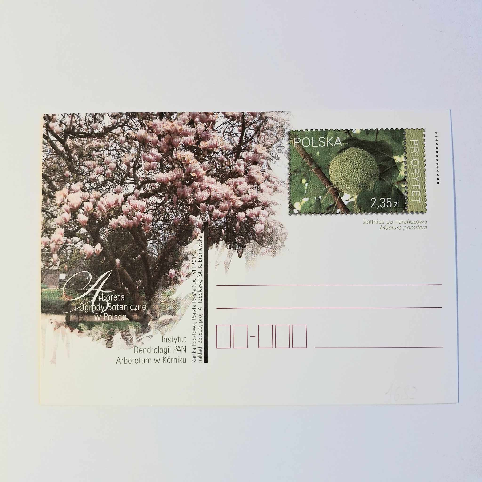 Fi 1682 całostka pocztowa Cp. Arboreta i Ogrody...