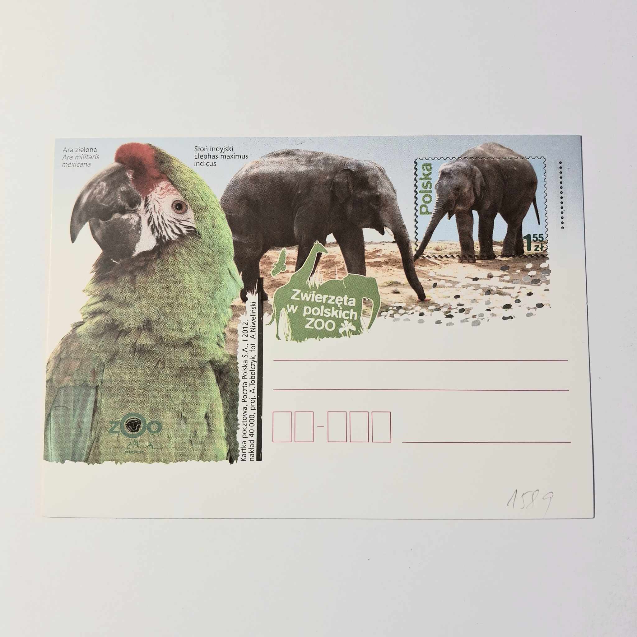 Fi 1589 całostka pocztowa Cp. Zwierzęta w polskich ZOO
