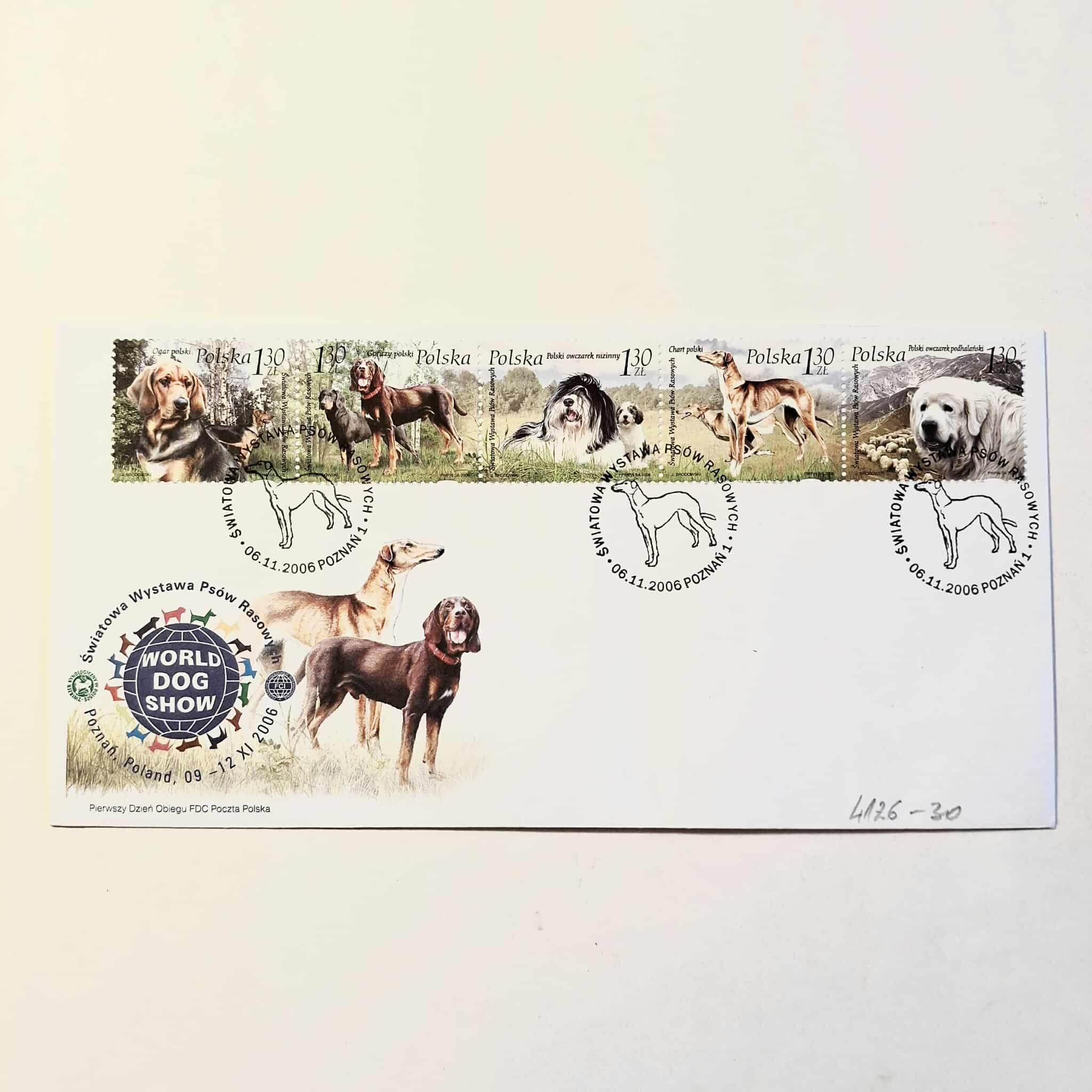 Fi 4126 - 30 koperta FDC Światowa wystawa psów. DL