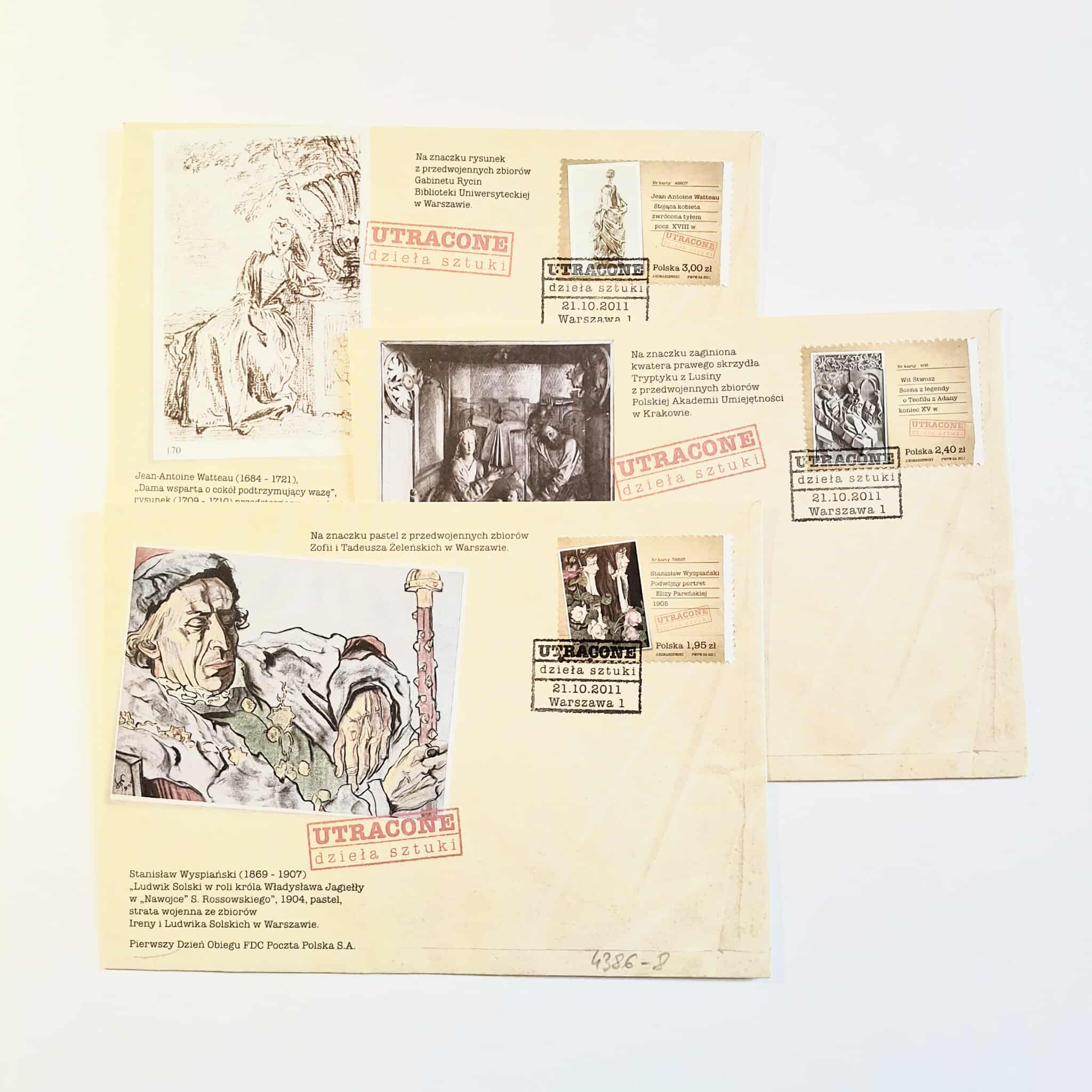 Fi 4386 - 8 koperta FDC Utracone dzieła sztuki.