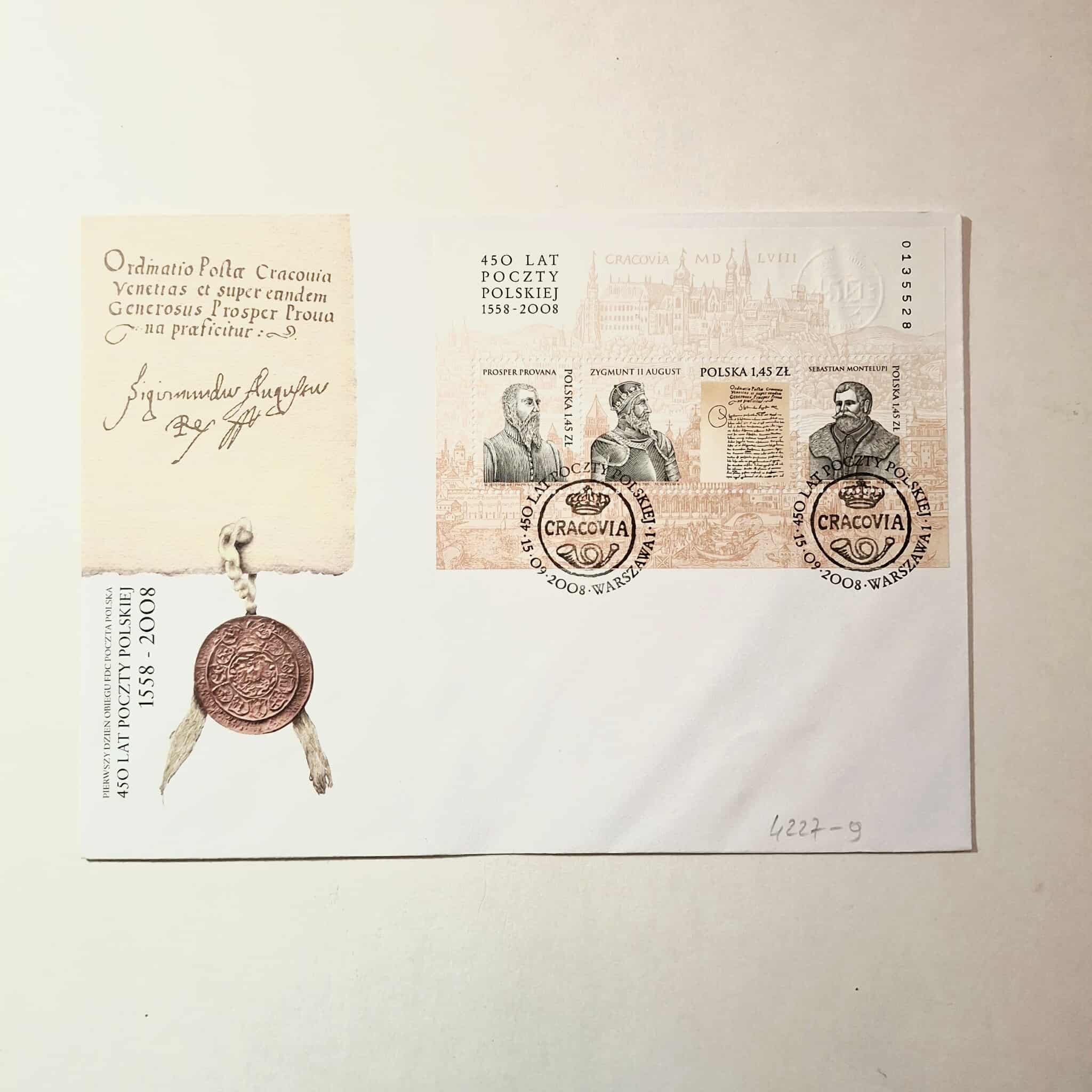 Fi 4227 - 9 duża koperta FDC 450 lat P P.