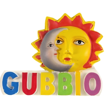 SŁOŃCE I KSIĘŻYC MAGNES NA LODÓWKĘ GUBBIO M00363