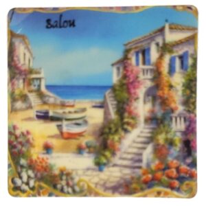 MAGNES NA LODÓWKĘ WIDOK NA PLAŻE Z DOMKAMI W SALON M01286