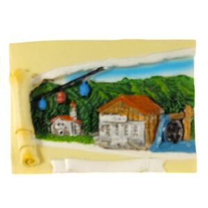 MAGNES NA LODÓWKĘ WIDOK MŁYN NA TLE ALP M01605