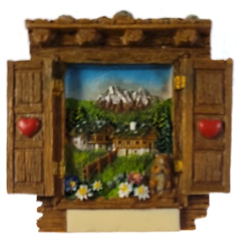 MAGNES NA LODÓWKĘ WIDOCZEK PEJZAŻ WIEJSKI M13485