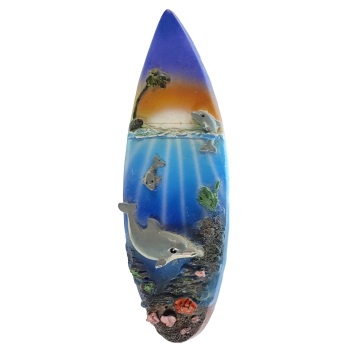 MAGNES NA LODÓWKĘ DESKA SURFINGOWA Z WIDOKIEM NA GŁĘBIĘ I OLAŻĘ M13488