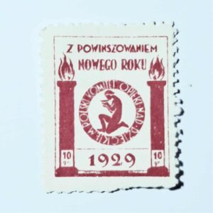 ZN 013 znaczek cegiełka - Z Powinszowaniem Nowego Roku Polski Komitet Opieki Nad Dzieckiem 1929 - 10 gr