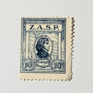 ZN 006 znaczek cegiełka - Z.A.S.P. 10 groszy niebieski