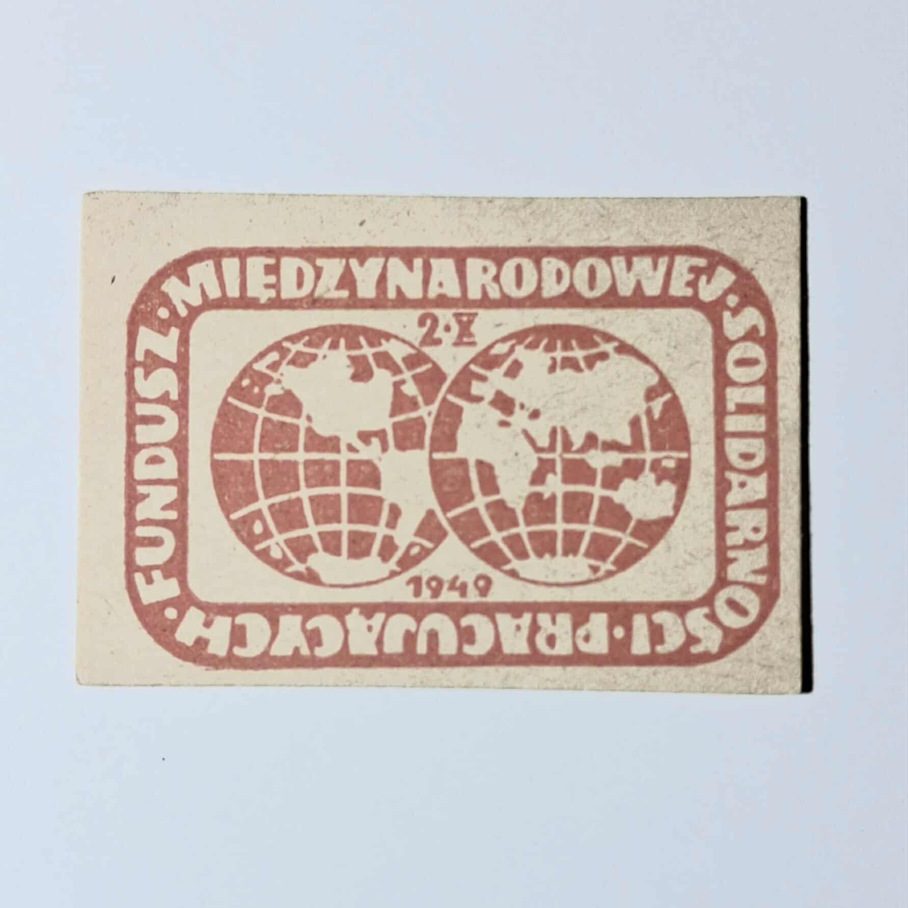 ZN 001 znaczek cegiełka - Fundusz Międzynarodowej Solidarności Pracujących 1949