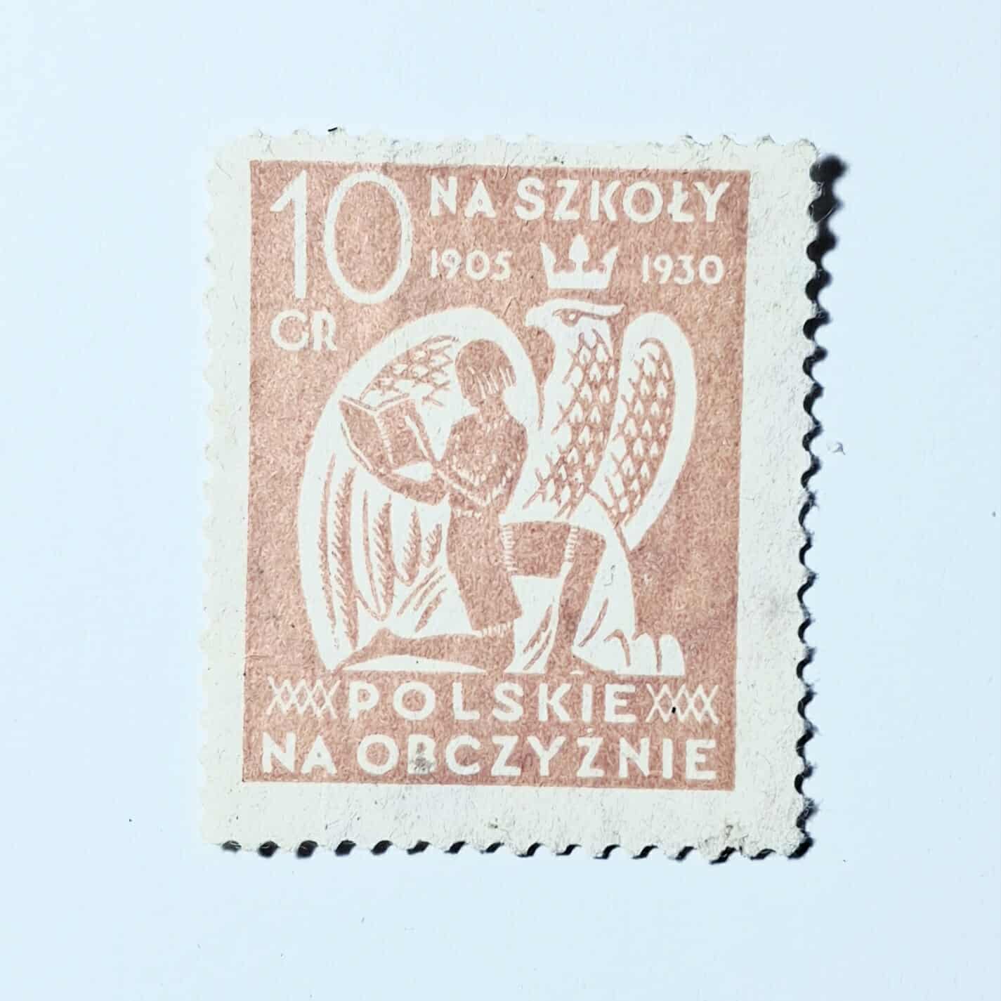 ZN 014 znaczek cegiełka - Na Szkoły Polskie Na Obczyźnie 1905 - 1930 10 gr.