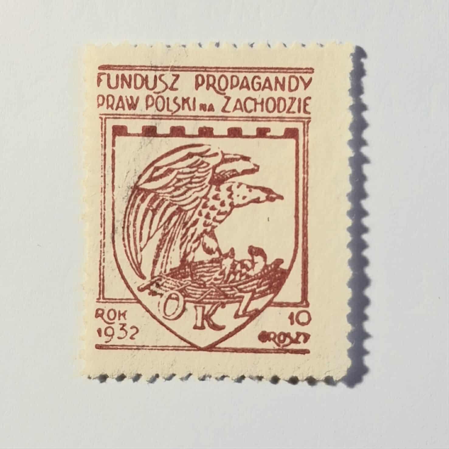ZN 021 znaczek cegiełka - Fundusz Propagandy Praw Polski na Zachodzie rok 1932 10 groszy.