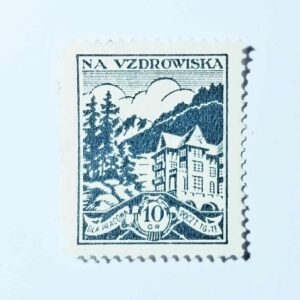 ZN 020 znaczek cegiełka - Na Uzdrowiska Dla Pracowników Poczty TG i TF 10 gr niebieski