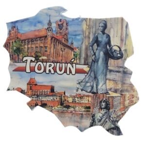 MAGNES NA LODÓWKĘ WIDOK TORUŃ KONTUR POLSKI M02515