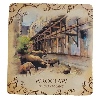 MAGNES NA LODÓWKĘ AKWARELA INWENTARZ WROCŁAW M02541