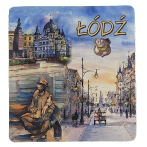 MAGNES NA LODÓWKĘ AKWARELA ŁÓDŹ HERB M02556