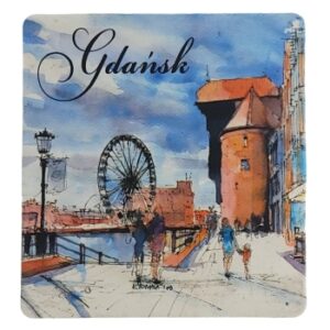 MAGNES NA LODÓWKĘ AKWARELA ŻURAW GDAŃSK M02558