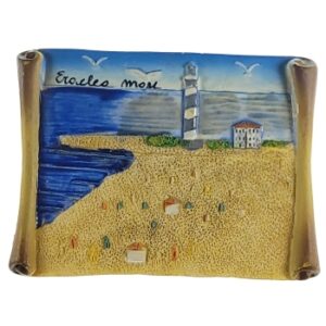 MAGNES NA LODÓWKĘ LATARNIA MORSKA PLAŻA MORZE M02624
