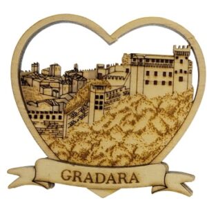 MAGNES NA LODÓWKĘ SERCE MIASTO GRANDARA DREWNO M02723