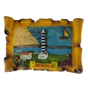 MAGNES NA LODÓWKĘ LATARNIA MORSKA MORZE JESOLO NA ZWOJU PAPIRUSU M03170