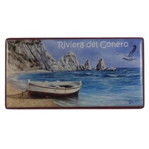 MAGNES NA LODÓWKĘ RIVIERA DEL CONERO GÓRY MORZE ŁÓDKA PEJZAŻ M03453