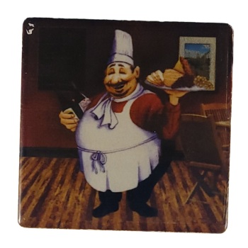 MAGNES NA LODÓWKĘ KUCHARZ TACA JEDZENIE KAFELEK M03507