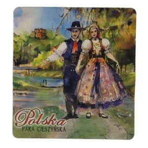 MAGNES NA LODÓWKĘ AKWRELA PARA CIESZYŃSKA STROJE LUDOWE M03536