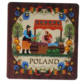 MAGNES NA LODÓWKĘ AKWARELA STROJE ŁOWICKIE STRAGAN M03542