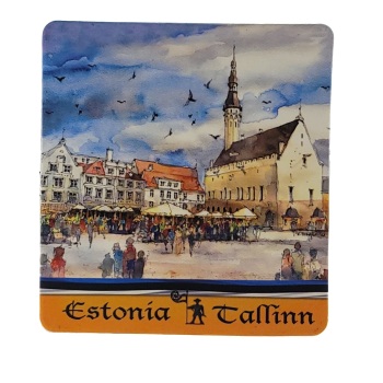 MAGNES NA LODÓWKĘ AKWARELA TALLIN ESTONIA M03565