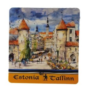 MAGNES NA LODÓWKĘ AKWARELA TALLIN ESTONIA M03566