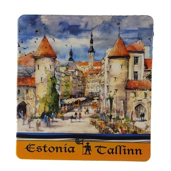 MAGNES NA LODÓWKĘ AKWARELA TALLIN ESTONIA M03566