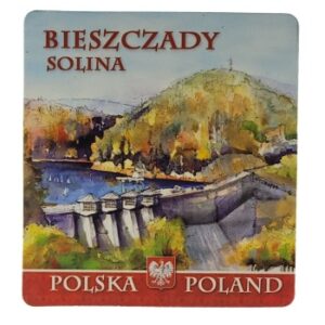 MAGNES NA LODÓWKĘ AKWARELA BIESZCZADY ZAPORA NA SOLINIE M03618