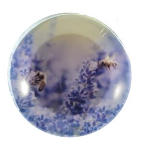 MAGNES NA LODÓWKĘ KWIATY PSZCZOŁY SZKLANY OKRĄGŁY M04146