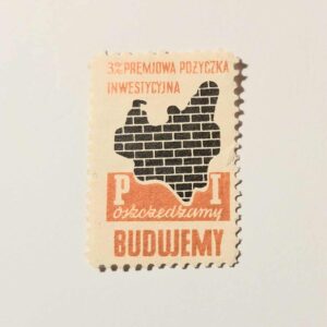 ZN 049 znaczek cegiełka - 3% Premiowa Pożyczka Inwestycyjna Oszczędzamy Budujemy