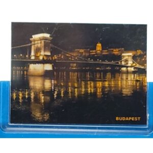 MAGNES NA LODÓWKĘ Most Łańcuchowy i Zamek Królewski nocą Budapeszt M13757