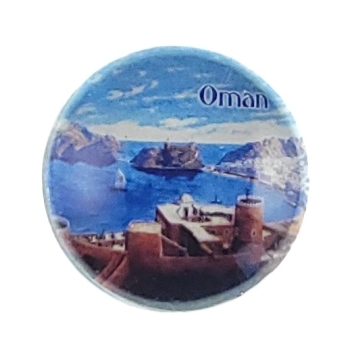 MAGNES NA LODÓWKĘ szklany pamiątka z Omanu fortyfikacje i łodzie M13910