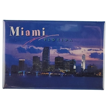 MAGNES NA LODÓWKĘ nocny widok panoramy Miami M14018