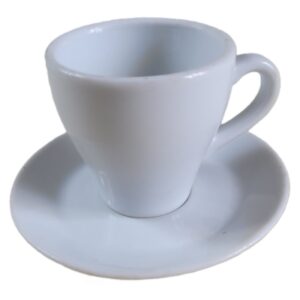 Biała, porcelanowa filiżanka espresso ze spodkiem FU166